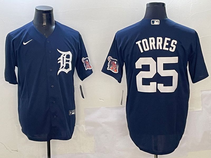 Men Detroit Tigers #25 Torres Drak Blue Game 2025 Nike MLB Jersey style 3126->detroit tigers->MLB Jersey